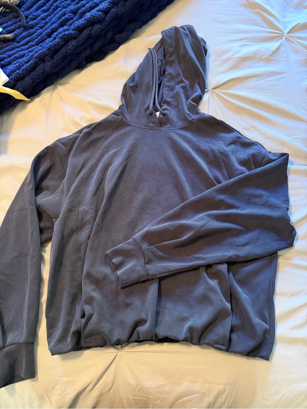 Women’s Athleta Blue Hooded Pullover Sweatshirt
